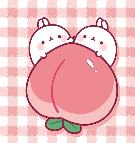 Molang Wallpaper, Art Test, 귀여운 음식 그림, Peach Aesthetic, Kawaii Illustration, Cute Food Drawings, Cute Kawaii Drawings, Cute Fruit, Kawaii Stickers