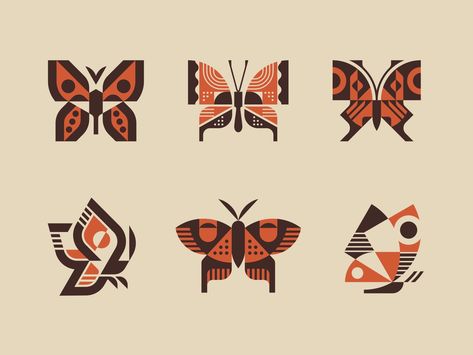 Butterflies by Konstantin Reshetnikov on Dribbble Page Layout Design, Butterfly Logo, Handmade Packaging, Butterfly Images, Butterfly Illustration, Butterfly Graphic, Art Painting Gallery, Geometric Animals, Cad Drawing