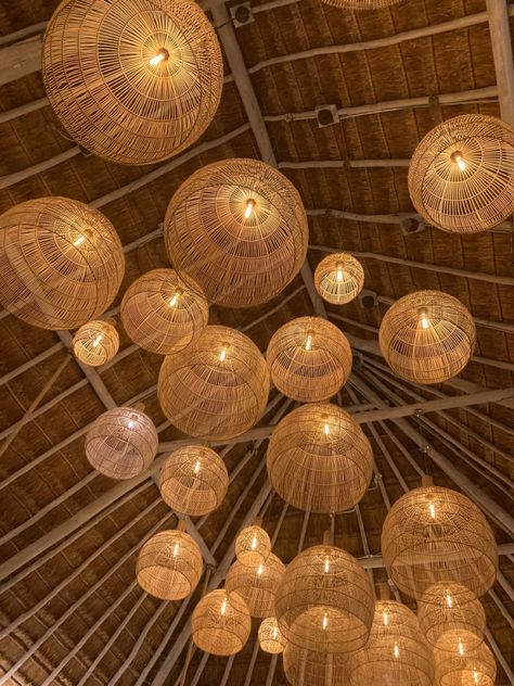 Bamboo Restaurant, Boat Noodle, Lobby Lighting, Fly Catcher, Outdoor Restaurant Design, Bamboo Lantern, Outdoor Aesthetic, Bamboo Lamp, Restaurant Photos