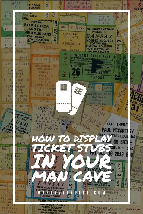 How to Display Ticket Stubs in Your Man Cave How To Display Concert Tickets, Display Ticket Stubs, Concert Ticket Stubs Display, Display Concert Tickets, Concert Ticket Display Ideas, Sports Tickets Display, Ticket Stubs Display, Concert Tickets Display, Ticket Stub Ideas