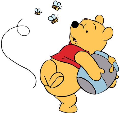 Pooh Drawing, Winnie The Pooh Drawing, Disney Clipart, Bee Baby, Pooh Quotes, Classic Cartoon Characters, Bee Baby Shower, Baby Bee, Classic Cartoons