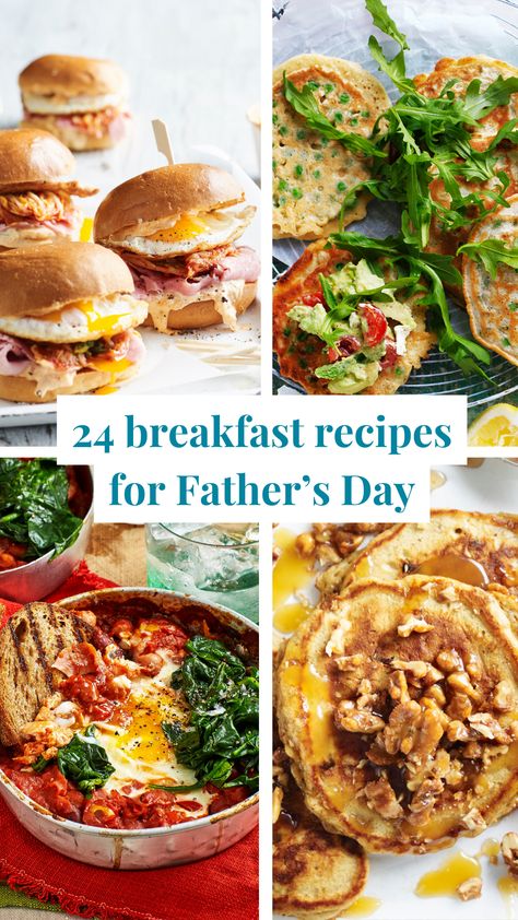 Start Father's Day off the right way with one of these nourishing and delicious breakfast ideas! Goat Cheese Omelette, Bacon And Egg Roll, Delicious Breakfast Ideas, Pea Fritters, Homemade Hollandaise Sauce, Homemade Baked Beans, Healthy Egg Breakfast, Fried Breakfast, Brunch Spread