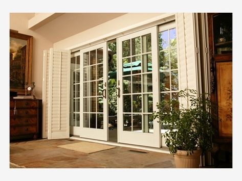 Outside french doors ideas - Home and Garden Design Ideas Sliding French Doors Patio, Pintu Interior, Sliding French Doors, French Patio, Pelan Rumah, French Doors Exterior, French Doors Patio, Rolling Door, Sliding Patio Doors