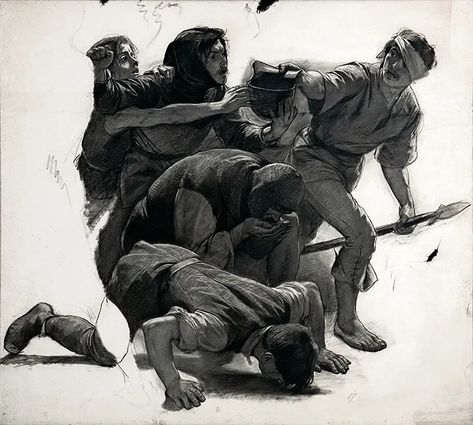 Dean Cornwell, Classical Realism, Person Drawing, New Aesthetic, American Illustration, Action Shots, Shadow Art, Gas Mask, London Art