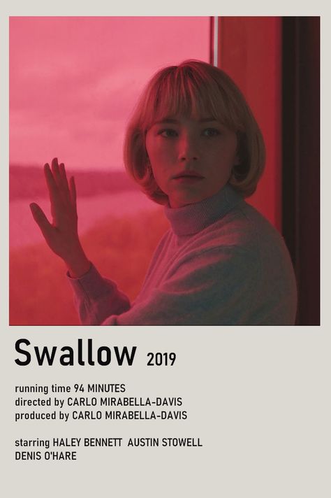 minimalist polaroid movie poster Swallow Movie, Elizabeth Marvel, Austin Stowell, Polaroid Movie Poster, Haley Bennett, Movie Poster Wall, Movies 2019, Minimalist Poster, Movie Poster