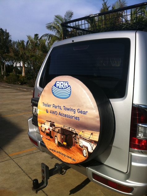 Custom spare wheel cover printing. Great for business advertising and promotion. Spare Wheel Cover, Spare Tire Covers, Advertising And Promotion, Tire Cover, Business Advertising, Spare Tire, Wheel Cover, Caravan, Cover Design