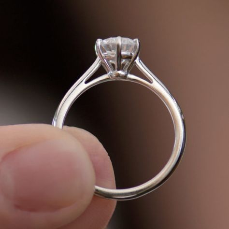 Round Solitaire Ring Settings, Engagement Ring Prong Styles, Cathedral Engagement Ring Solitaire, Solitaire Cathedral Engagement Ring, 6 Prong Solitaire Engagement Ring, Simple Promise Ring, Cathedral Setting Engagement Ring, Cathedral Ring Setting, Weddings Rings