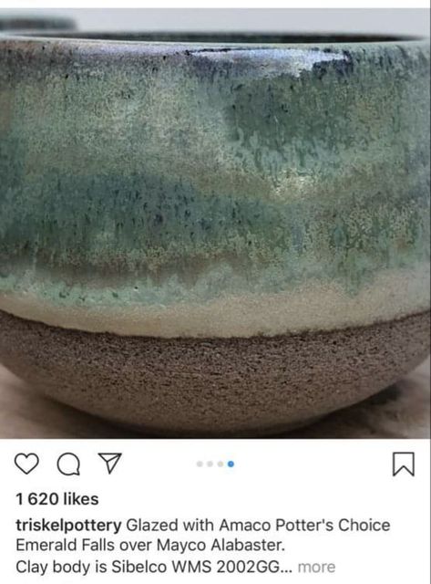 Amaco Emerald Falls Glaze Combinations, Amaco Emerald Falls, Emerald Falls Glaze Combinations, Alabaster Glaze Combinations, Emerald Falls Glaze, Mayco Alabaster, Alabaster Glaze, Glazing Ideas, Glaze Combinations