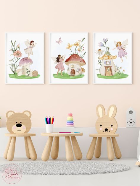 Set of 3 Fairy Garden Prints, Kids Fairy Prints, Nursery Wall Art, Nursery Fairy Theme Decor, Girls Fairy Wall Art, Nursery prints, kids room prints, baby room prints, playroom prints, girls room prints, girls wall art, girls room decor, girls fairy decor, nursery fairy decor, baby girl gifts, fairies wall art, kids fairy prints, girls fairy prints Nursery Fairy Theme, Fairy Prints, Baby Room Prints, Wall Art Girls Room, Room Paintings, Playroom Prints, Fairy Nursery, Fairy Wall Art, Fairy Theme