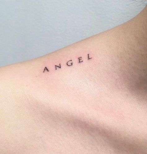 Simple Tattoos For Women, Uv Tattoo, Text Tattoo, Small Girl Tattoos, Music On Spotify, Cute Tiny Tattoos, Stylist Tattoos, Dainty Tattoos, Angel Tattoo