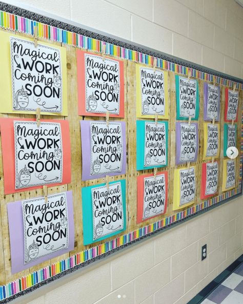 90 Back-to-School Bulletin Board Ideas from Creative Teachers Coming Soon Bulletin Board, Starbooks Classroom, Amazing Work Coming Soon, Elementary Bulletin Boards, Work Bulletin Boards, Art Bulletin Boards, Interactive Bulletin Boards, Cute Bulletin Boards, Classroom Goals