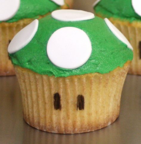 Super Mario Toad Cupcakes, Mario Toad Cupcakes, Super Mario Bros Cupcake Ideas, Mario Cupcakes Diy, Goomba Cupcakes, Mario Cupcake Ideas, Mario Bros Cupcakes, Edible Playdoh, Mario Cupcakes