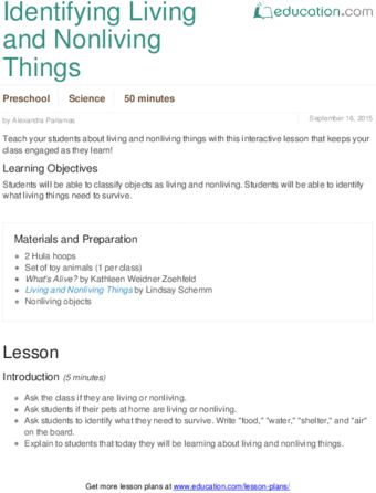 Teach your students about living and nonliving things with this interactive lesson that keeps your class engaged as they learn! Living Nonliving Kindergarten, Living And Non Living Things Lesson Plan, Living And Nonliving Things Kindergarten, Living Vs Nonliving Kindergarten, Needs Of Living Things Grade 1, Plants Lesson Plans, Non Living Things, Junior Kindergarten, Living And Nonliving