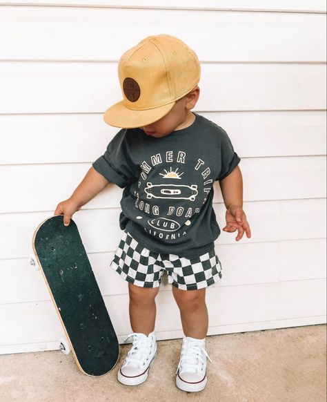 Toddler Boy Summer Outfits Casual, One Year Old Outfits Boy, Baby Boy Fits Summer, Baby Boy Skater Style, Toddler Boy Style Summer, Hipster Baby Boy Outfits, Toddler Boys Summer Outfits, Preschool Outfits Boy, Toddler Skater Boy Style