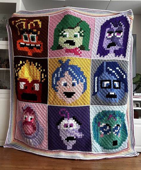 Emotions Inside Out Crochet Blanket Pixel Graph Pattern - Etsy Inside Out Crochet, Crochet Patterns Free, Different Emotions, Blanket Crochet, Acrylic Yarn, Free Crochet Pattern, Free Pattern, Crochet Blanket, Inside Out