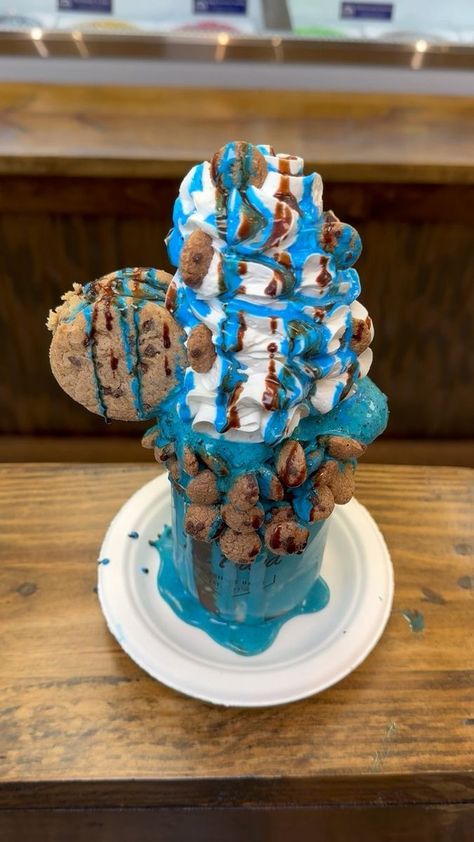 Cookie Monster Milkshake, Galaxy Milkshake, Monster Milkshakes, The Yard Milkshake Bar, The Yard Milkshake, Cookie Monster Ice Cream, Cookie Milkshake, Milkshake Bar, Choco Chip Cookies