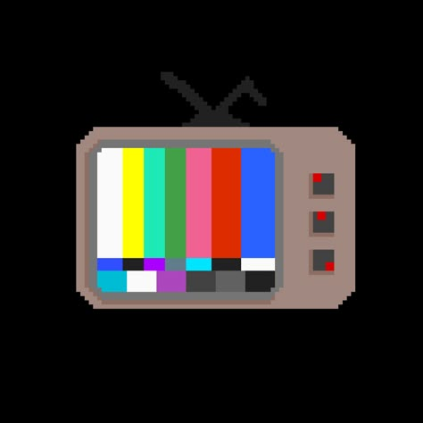 Tv Pixel Color, Retro Television Aesthetic, Old Tv Drawing Art, Vintage Tv Drawing, Old Vintage Tv Drawing, Pixel Art Design, Retro Tv, Vintage Tv, Cartoon Tv