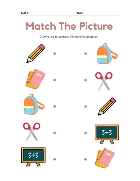 PICTURE MATCHING KG worksheets Matching For Kindergarten, Matching Pictures For Kids, Work Sheet For Kindergarten Activities, Preschool Worksheets For Kids, Pre Nursery Worksheets English, Pre Nursery Worksheets, Matching Worksheets For Kindergarten, Matching Worksheets For Preschool, Picture Matching Worksheet