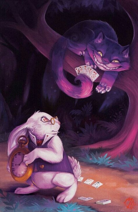 Alice in Wonderland: The #White #Rabbit and the #Cheshire #Cat. Cheshire Cat Art, Wonderland Artwork, Mark Ryden, Alice Liddell, Alice Madness, Lilo Stitch, Lewis Carroll, Adventures In Wonderland, Cheshire Cat