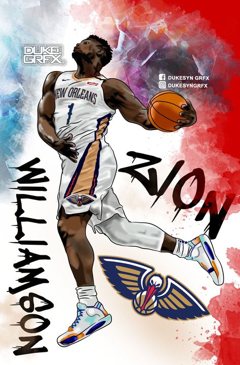 Zion Williamson Wallpaper, Nba Design, Sport Wallpaper, Basketball Artwork, Nba Artwork, Nba Wallpaper, Basketball Wall Art, Best Nba Players, Nfl Football 49ers