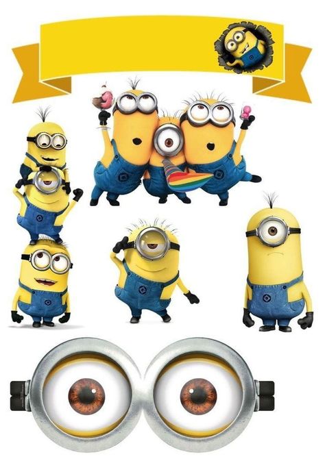 Minions Cake Topper Printable, Minions Cake Topper, Minion Cake Topper, Minion Classroom Theme, Minion School, Diy Cake Topper Printable, Minion Balloons, Minions Birthday Theme, Cake Bear