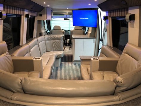 Go home limos, this big-block van with dihedral doors just wins - Hagerty Media Rustic Luxury Home, Custom Van Interior, Airstream Campers, Rustic Luxury, Luxury Van, Luxury Car Interior, Van Interior, Mobil Home, Party Bus