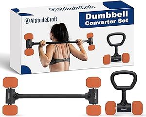 AltitudeCraft Dumbbell Barbell Converter Set, Transform Dumbbells Into a Complete Home Gym - Versatile Adjustable Weight for Full Body Workouts Kettlebell Swings, Full Body Workouts, Adjustable Dumbbells, Adjustable Weights, Dumbbell Set, Fitness Tools, Upgrade Your Home, Best Of Both Worlds, My Fitness