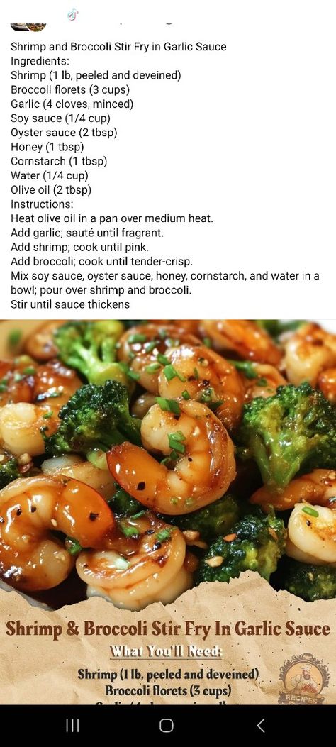 Shrimp Broccoli Stir Fry, Shrimp Stir Fry, Shrimp And Broccoli, Broccoli Stir Fry, Eating Clean, Broccoli Florets, Oyster Sauce, Garlic Sauce, Corn Starch