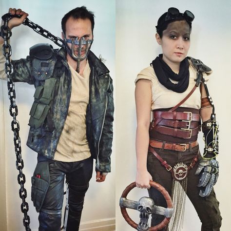 Our couples costumes for Halloween 2015. Mad Max Fury Road. Max and Imperator Furiosa cosplay. Mad Max Family Costume, Mad Max Couple Costume, Mad Max Costume Men, Mad Max Fury Road Costumes, Furiosa Cosplay, Furiosa Costume, Mad Max Cosplay, Apocalypse Party, Couples Costumes For Halloween