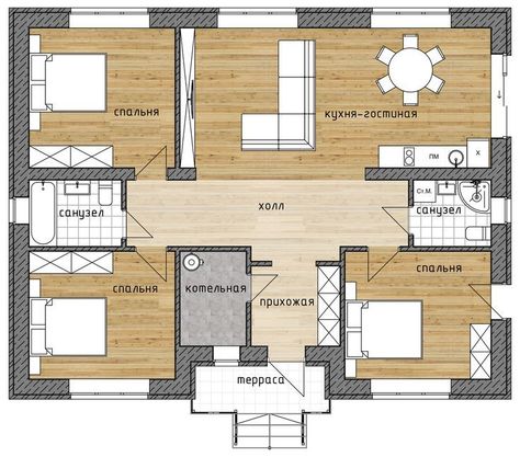 Neoclassical House, House Floor Design, Building House Plans Designs, Simple House Design, Architectural Floor Plans, House Plan Gallery, Tiny House Floor Plans, House Construction Plan, House Layout Plans