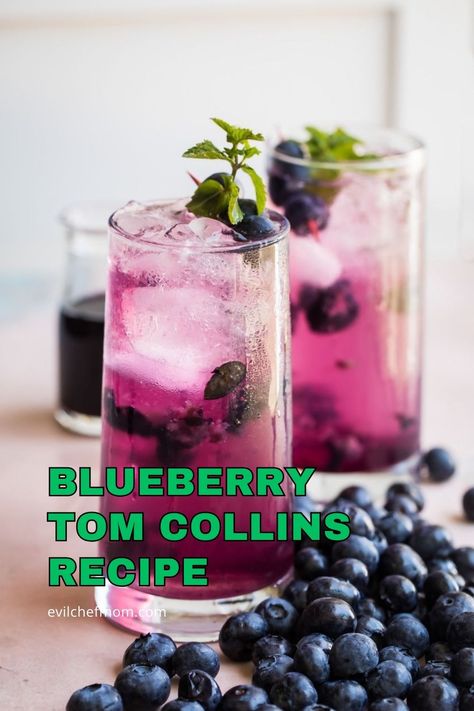 Blueberry Tom Collins Recipe Tom Collins Recipe, Tom Collins Cocktail, Cherry Limeade Recipe, Soda Crush, Apple Smoothie Recipes, Limeade Recipe, Collins Cocktail, Creamy Mushroom Soup, Mushroom Soup Recipes