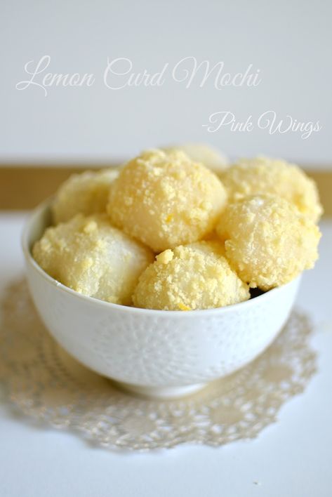 Lemon Curd Mochi Lemon Mochi, Making Mochi, Cookies Lemon, Lemon Cookie, Curd Filling, Mochi Recipe, Asian Dessert, Pink Wings, Easy To Cook Meals