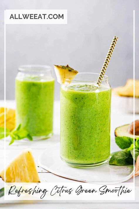 🍋 Refreshing Citrus Green Smoothie 🥬  Boost your day with this Refreshing Citrus Green Smoothie!  Healthy & Fresh: Packed with greens and citrus for a vitamin boost. Energizing & Easy: A zesty drink, ready in minutes. Pin this recipe for a quick and refreshing start to your day! 🍋✨  #HealthySmoothie #CitrusFlavor #GreenSmoothie Citrus Smoothie, Ginger Tea Recipe, Homemade Apple Cider, Green Veggies, Breakfast Smoothies, Citrus Fruit, Green Smoothie, Fruit Flavored, Sweet Taste