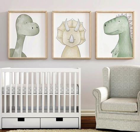 Baby Dinosaur Nursery, Dinosaur Nursery Art, Dinosaur Room Decor, Dinosaur Nursery Decor, Dinosaur Prints, Nursery Decor Prints, Dinosaur Room, Dinosaur Wall Art, Baby Room Inspiration