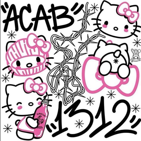 Hello Kitty Y2k Drawing, Graffiti Hello Kitty, Drawing Ideas Cute, Y2k Graffiti, Graffiti Room, Graffiti Drawings, Hello Kitty Imagenes, Hello Kitty Y2k, Y2k Pfp