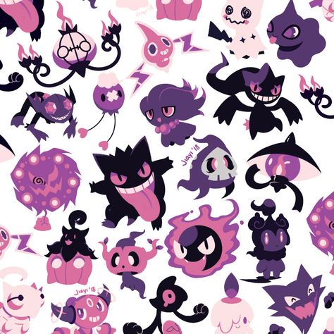 Create A Pokemon, Dark Type Pokemon, Dark Pokémon, Pokemon Gym Leaders, Ghost Type Pokemon, Baby Pokemon, Pokemon Fusion Art, Fall Decor Diy Crafts, Ghost Pokemon