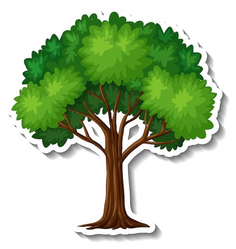 Free vector a tree with green leaves sti... | Free Vector #Freepik #freevector #tree-clipart #cartoon-tree #forest-drawing #tree Thermocol Craft, Plant Cartoon, Cartoon Trees, Happy Birthday Printable, 3d Tree, Kids Background, Tree Clipart, Vector Trees, Mango Tree