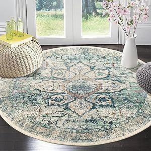 BESTSWEETIE 4ft Round Rugs Washable Round Rug Non-Slip No Pile Round Rugs 4ft Boho Round Rugs for Living Room 4ft Vintage Round Rug Carpet for Bedroom Kitchen, Green Round Entryway, Rugs Washable, Carpet For Bedroom, Kitchen Green, Rugs For Living Room, Basement Remodel, Round Area Rugs, Green Area Rugs, Round Rug