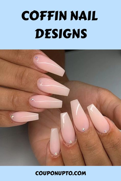 Coffin Nail Designs Natural Coffin Nail Ideas, Ballerina Nails Designs Ideas Classy, Plain Coffin Nails, Beautiful Nails Design Top 10, Trendy Nails Ballerina, Short Ballerina Nails Designs, Coffin Shaped French Tip Nails, Pretty Nails Coffin, Office Nails Professional