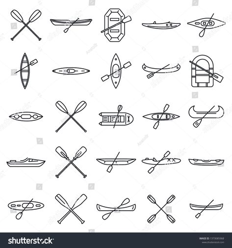 Canoeing Tattoo Ideas, Small Canoe Tattoo, Small Kayak Tattoo, Tiny Canoe Tattoo, Kayak Doodle, Canoe Tattoo Simple, Paddleboard Tattoo, Canoe Drawing, Canoe Tattoo