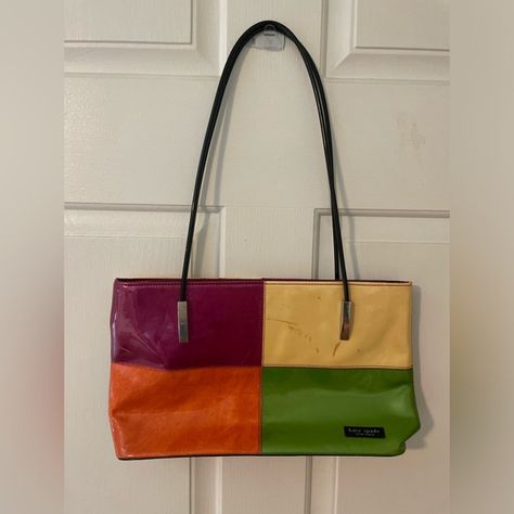 Kate Spade shoulder purse bag Block colors vintage Vintage Color, Kate Spade Handbags, Purse Bag, Shoulder Purse, Vintage Colors, Vintage Shops, Color Block, Color Blocking, Kate Spade