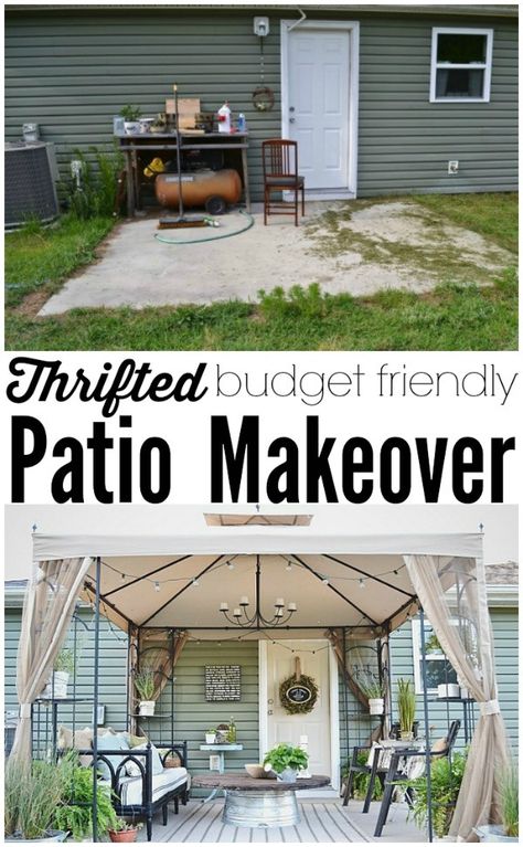 A back patio makeover on a budget! A must pin!! Proving you do not have to spend a ton of money to have a beautiful patio! Back Patio Makeover, Patio Makeover On A Budget, Diy Patio Ideas, Balkon Decor, Budget Patio, Apartment Patio, Beautiful Patios, Outdoor Diy Projects, Patio Interior