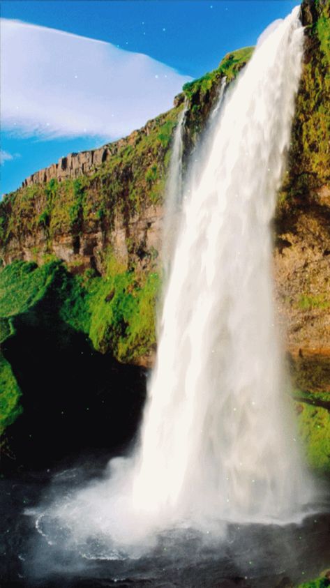 Waterfalls Gif, Waterfalls Wallpaper, Rainbow Wallpaper Backgrounds, New Nature Wallpaper, Waterfall Scenery, Seljalandsfoss Waterfall, Waterfall Wallpaper, Natural Waterfalls, Wallpaper Video