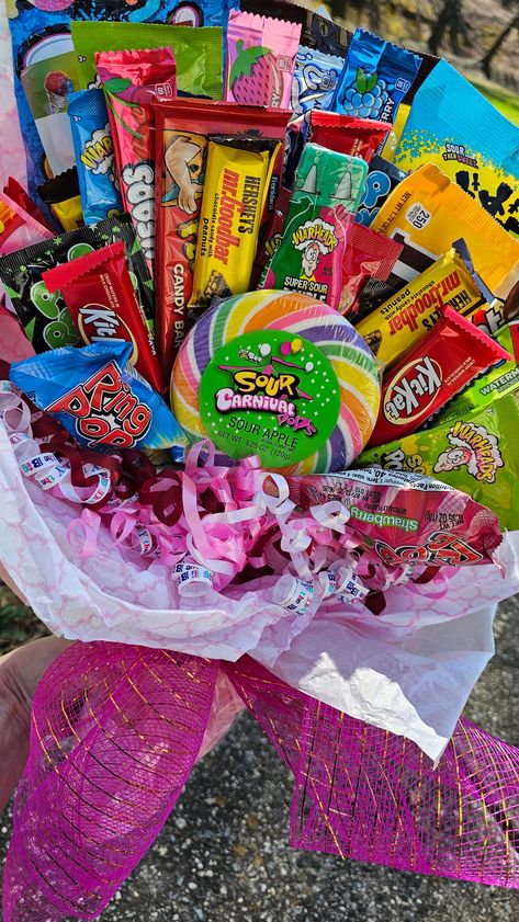 Huge Custom Candy bouquets are perfect for any gift for any occasion. Piano recitals, soccer games, birthdays, congratulations, etc..  These can be personalized to each order.  SEND ME a message and we will work out the details.  The tissue color is also personalized.  If you don't care what is in the bouquet then it will look similar to the picture above.  Items are shipped usps priority mail unless buyer contacts me to ask for different different shipping carrier.