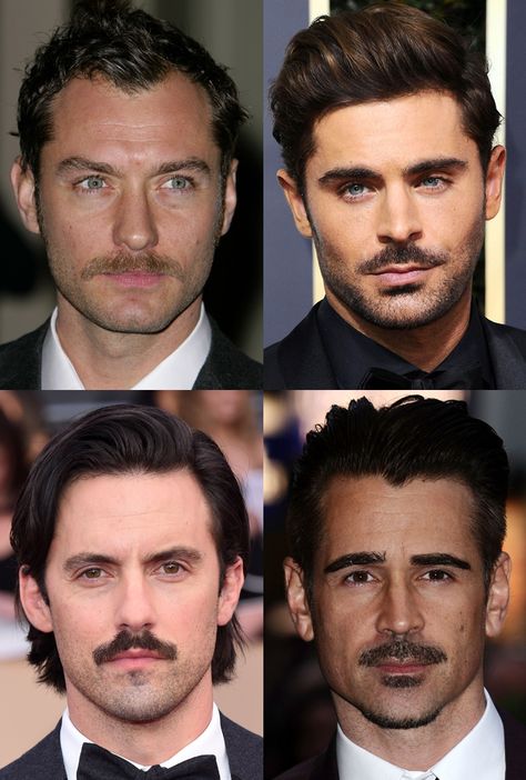 Mustache Beard Styles, Men’s Mustaches, Mustash Men, Men Moustache Style, Facial Hair Styles Men, Men’s Mustache Styles, Guys With Moustache, Moustache Goatee Combo, Mens Moustache Style