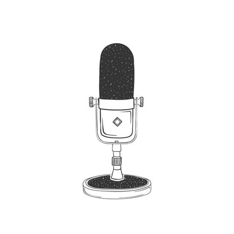 Podcast Microphone Drawing, Podcast Microphone Illustration, Microphone Painting, Microphone Sketch, Microphone Art, Logo Microphone, Microphone Aesthetic, Microphone Illustration, Microphone Drawing