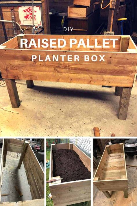 Reusing Pallets, Potager Palettes, Pallet Planter Box, Wood Pallet Planters, Taman Diy, Diy Planter Box, Pallet Planter, Jardim Diy, Diy Raised Garden