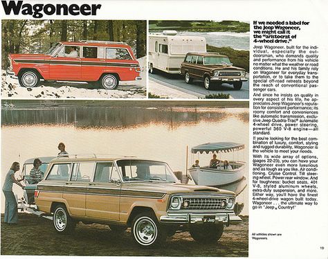 1977 Jeep #Wagoneer page from catalog. 1977 Jeep Wagoneer, Jeep Brand, Classic Jeeps, Vintage Jeep, Old Jeep, Jeep Wagoneer, Military Jeep, Car Posters, Jeep Life