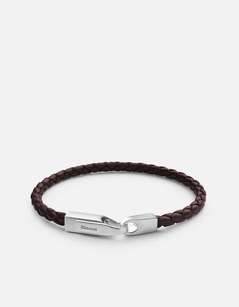 Matte Silver Crew Leather Bracelet https://whispers-in-the-wind.com/discover-the-latest-mens-accessory-trends-for-2024/?gold-greca-bangle-bracelet Easy Bracelet, Mens Bracelet Designs, Mens Designer Jewelry, Mens Bracelet Black, Spring Mechanism, Gold Pinky Ring, Minimal Bracelet, Chic Bracelet, Mens Silver Rings