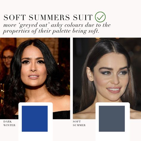 Dark Winter VS Soft Summer comparison 🖤 ⁠ .⁠ #coloranalysis #colouranalysis #softsummer #darkwinter #deepwinter #winterpalette #summerpalette #coloranalyst Cool Winter Vs Cool Summer, Soft Summer Dark, True Winter Palette, Season Analysis, Soft Summer Makeup, Deep Winter Palette, Colour Season, Soft Summer Palette, Deep Winter Colors